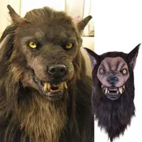 Feestmaskers dier wolf latex masker weerwolf verlichte realistische en felle carnaval hoofddeksel kostuum Halloween cosplay rekwisieten