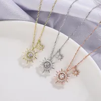 Pendant Necklaces Fashion Mental Choker Necklace For Women Trendy Luxury Chain Bead Sunflower Bride Wedding Girls&#039; Jewelry Gifts