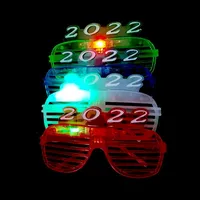 Party Decoration Light Up Christmas Year&#039;s Eve Number 2022 LED Flash Glasses Luminous Blind Prom Glow Night Club Bar