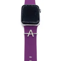 Alfabet horlogeband accessoires bedels, metalen decoratieve ringen loops strass fonkelende diamantband voor smartwatch