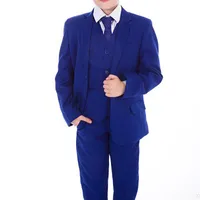 Men&#039;s Suits & Blazers 2021 Custom Boy Clothing Fashion Handsome Slim Fit Blue/Solid Color Fairy Tale Host Tuxedos Wedding Beach Party Kid
