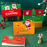 Wenskaarten Merry Christmas Gift Card Xmas Blessing Envelop Santa Claus Year Postcards BS14