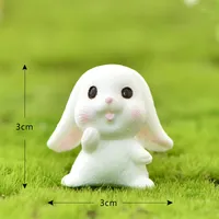 Sevimli Tavşan Paskalya Minyatür Reçine Zanaat Mini Bunny Süs Peri Bahçe Malzemeleri Ev Heykelcik Hayvan Bahçe Süs CCF5161
