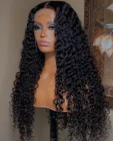 Natural Looking 180 Density Kinky Curly Lace Front Wig For Women Black With Babyhair Deep Wave Preplucked Glueless Daily Cosplay 26 Inch Long Heat Resistant Soft Wig