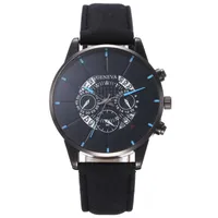 Wristwatches 50pcs/lot Wholesale Mens Men Simple Design Leather Business Calendar Date Watches Fashion Male Casual Leisure Gift Wrist