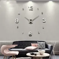 2021 orologio da parete soggiorno grande orologio da parete orologio da parete fai da te orologi al quarzo orologi acrilici mirror adesivi soggiorno decor decori domestici orologio da parete X0726