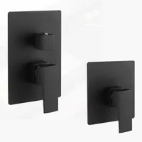 バスルームのシャワーセットシングルハンドルブラックまたはクロム1つの2つの機能ソリッド真鍮の壁のマウントミキサーコントロールバイア蛇口F3Zi