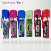 Packwoods tube kind-proof preroll gewrichtsverpakking lege fles siliconen caps 118mm * 24mm e sigaretten getailleerde plastic flessen buizen