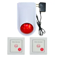 Sistemas de alarme (1 conjunto) Botão de emergência do sistema de chamada sem fio para alto-falante mais alto 110dB STROBE SIREN 86MM Security de interruptor de parede