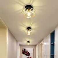 천장 조명 미국 유리 공 황금 꽃잎 LED 램프 거실 주방 복도 로프트 홈 장식 전등