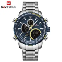 NAVIFORCE Men Watch Dual Display Blue Sport Timepiece Chronograph Quartz Wristwatch Date Male Clock Relogio Masculino NF9182 220225