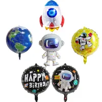 Party Dekoration Weltraum Astronauter Earth Rocket Aufblasbare Folie Ballons Baby Shower Globos Kinder Happy Birthday Balloon Theme Supplies