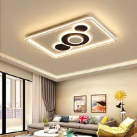 Luzes de teto retângulo Alumínio moderno LED para sala de estar quarto ac85-265v branco / lâmpada preta luminária