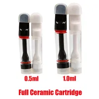 New Full Ceramic Cartridge No Leaking 0.5ml 1.0ml Carts Atomizer Black White Coil Mouthpiece Thick Oil Vape Pen Tank For Preheat B312v