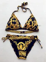 Ouro Nobiliar Swimsuit Bikini Set Mulheres Two-Peça Swimwear Rápido STCOK BANHO SUITS SEXY