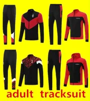 2022 AC Cousssuit Взрослый футбол для взрослых Джерси набор Полное выживка на молнии 21/22 Миланская куртка 2021/22 Piatek Calhanoglu Футбольный костюм