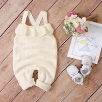 Jumpsuits Baby Rompers Sleeveless Borns Girls Strap Outfits Fashion Solid Knitted Infant Kids Bebes Overalls Playsuits Autumn