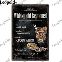 Obrazy vintage whisky metalowy znak płytki nazębnej naklejka na butelkę wina kombinacja cyn etykieta retro artysta bar do domu dekoracja 25506