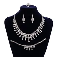 Earrings & Necklace Jewelry Set HADIYANA Simple Fashion Bracelet Ring Earring Female Accessories BN7903 Acessorios Femininos