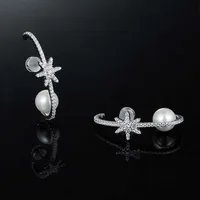 Hefang jewelry original snow bundle Pearl Earrings female light luxury minority meteor Earrings 925 Sterling Silver