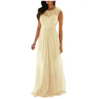 Casual Dresses Elegant Women Lace Applique Coral Bridesmaid Wedding Guest Solid Color Sleeveless Long Dress Summer Clothing Vestidos