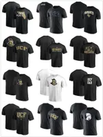 UCF Knights T-Shirt Cotton Cotone Colletto rotondo, Stampa allentata e traspirante Mens Nero Bianco