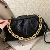 Swdf Luxury Brand Handbag Women's Bag Pu Leather Fashion Thick Chain Shoulder Bagstrendy Crossbody Bags for Women 2022 New Purse