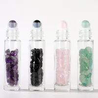 Natural Jadeite Arts and Crafts Roll-On Bottle Perfume Dispensado Coloreado Vidrio Transparente 10ml Regalos