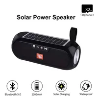 TG182 Solar Power Bank Bluetooth Speaker Portable Column Wireless Stereo Music Box Boombox TWS 5.0 Outdoor Support TF USB AUX a31 a57