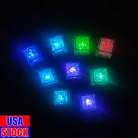 Färgglada Flash Led Ice Cubes Diy Lights Novelty Lighting Vatten sensor Multi Color Changing Christmas Party Xmas Decor