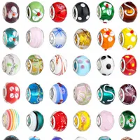 New Glass Beads Charms pretty European Murano Glass Biagi Large Big Hole Rroll Beads Fit For Charm Bracelets&Necklace Mix Color 141 H1