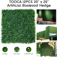 50x50cm Boxwood artificial Cobertura de la pared Paneles de pared Topiary Grass Pantalla de privacidad UV Contexto protegido para Golf Flores decorativas Guirnaldas