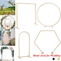 パーティーの装飾アイアンサークルの結婚式のアーチの小道具の背景シングルフラワー屋外芝生ドアラック誕生日