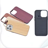 iPhone 13 12 Mini 11 Pro Max XS Max天然木質スマートフォンシェルのための携帯電話の木製の木製ケース