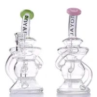 Royal Glass Hookahs Water Bong with Honeycomb Perc Color Lip Female 14.5mm Recycle Dab Rigs