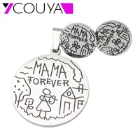 Ohrringe Halskette Couya Muttertag Geschenke für Mutter Pullover Kette Halsketten "Mama für immer" Anhänger und Gestüt