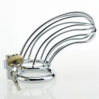 40/45/50mm Bird Cage Male Chastity Device Stainess Steel Cock Ring EQV CB6000 metal cock cage penis lock sex toys for men. 210324