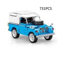 Teknisk klassisk Orv Moc Byggnadsblock Fordonsmodell Bricks Land Defender Rover Pull Back Bill Leksaker Samling för Gifts G1204