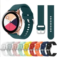Siliconen Smart Horloge Band Bandjes EST 20 MM 22mm 38mm 40mm 42mm 44mm 41mm 45mm voor Apple Watch 7 6 5 4 3 2 Samsung Galaxy Active 2 3 Gear S2 Watchband Bracelet Bands