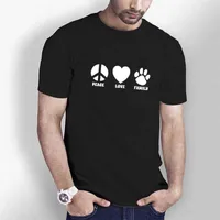 Camisetas para hombre Tritha HT0702 # PAZ AMOR FAMILIA Unisex Algodón Camiseta O Cuello Camiseta de manga corta personalizada