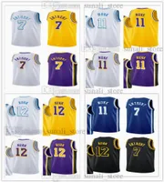 2021 Trade Basketball Jerseys Carmelo 7 Anthony Kendrick 12 Nunn Malik 11 Monk Amarillo Púrpura Blanco Color Blanco Camisas transpirables