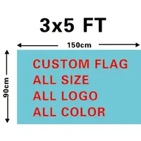 Wholesale Digital Printing Single layer Polyester Custom Design Flag 3x5ft with Two Brass Grommets