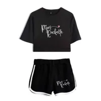 2020 Пайпер Rockelle Merch Двухструктура набор женщин Piber Rockelle Cool Print Shorts Летняя мягкая эластичная талия горячие шорты X0428