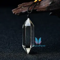 Citrine Clear Clear Reiki Quartz Pendulum Gemstone Guéry Charme Pendentif Mode Cadeau Cristal Charme Pendentifs Pendentif Healing Med