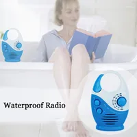 Speaker Hanging Button Insert Card Portable Music Bathroom Battery Powered AM FM Waterproof Top Handle Shower Radio Mini11