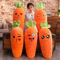 45-110cm Giant Carrot Stuffed Toy Cartoon Plant Smile Carrot Plush toy Cute Simulation Vegetable Carrot Pillow Dolls Plush Doll Y211119