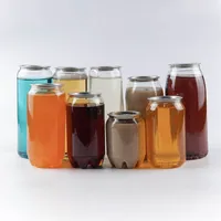 Kunststoff Getränke Flasche Pop Can 350ml 500ml 650 ml Ring-Pull-Dose Runde Wasser-Flaschen Einweg-Nahrungsmittelgrad PET-Saft-Tassen GWE10862