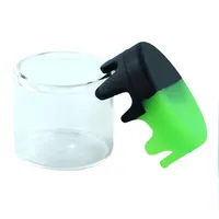 Glasflasche mit Silikonabdeckung DAB JAR 6.0ml Wachscremebehälter Trockenkräuterkonzentratbehälter Dicke Ölkosmetikprobe