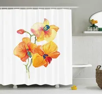 샤워 커튼 꽃 커튼 난초 꽃잎 야생 꽃 이국적인 향기 순수 플로렛 우아함 수채화 욕실 홈 장식