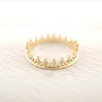 New design of 18 k gold plated crown ring women jewelry wholesale